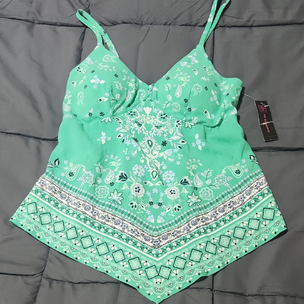 NWT Green Floral Top